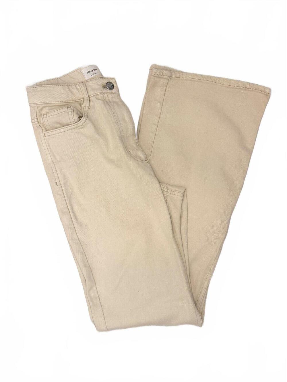 Aritzia Wilfred Free Cream Ecru High Rise Flare Denim Jeans Pants Women's Size 2